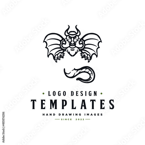 dragon character logo inspiration, dragon vector logo.