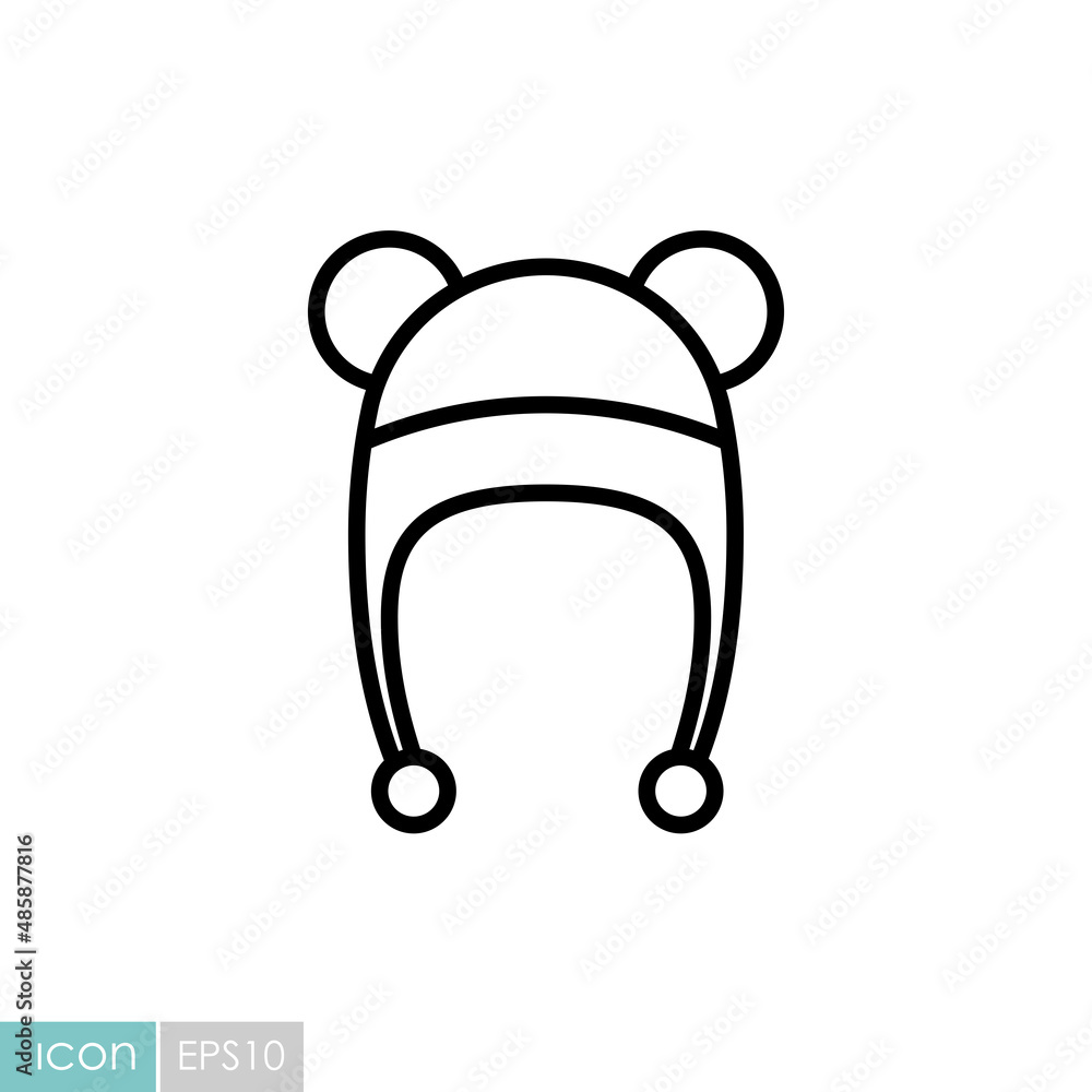 Baby hat with ears vector icon Baby hat with ears vector icon