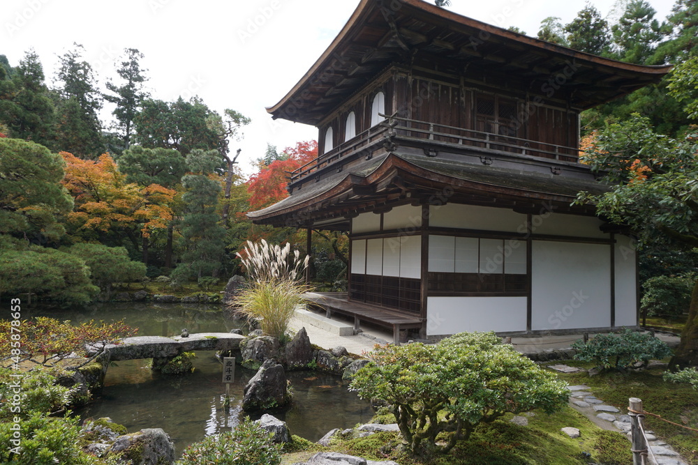 Solitude at the Ginkaku-ji Temple in Kyoto, Japan during fall