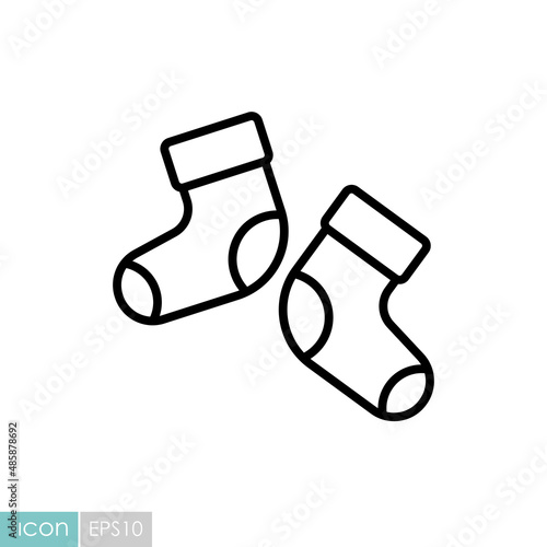 Baby socks bootees vector icon