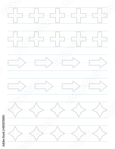 Trace shapes worksheet for kids