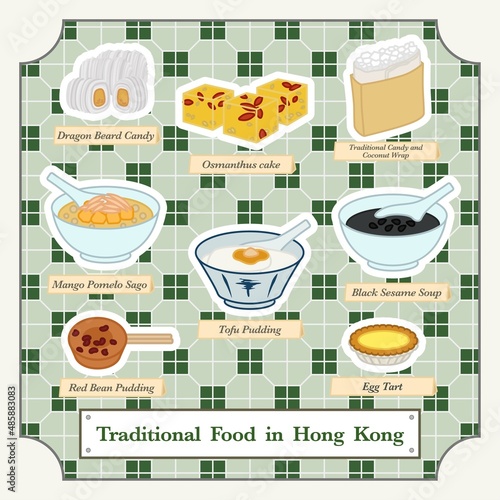 Hong Kong Traditional Food Collection Vector