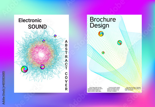 Minimum coverage of a vector. Cover design. Set of modern abstract musical backgrounds. Sound flyer for creating a fashionable cover, banner, poster, booklet...
