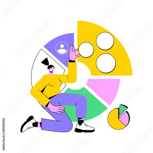 Audience segmentation abstract concept vector illustration. Customer segmentation, digital marketing tool, target audience collection, targeted message, digital ad campaign abstract metaphor.