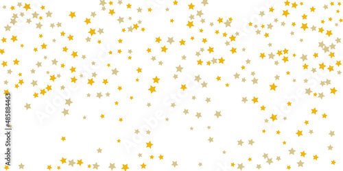 Star confetti. Golden casual confetti background. Bright design pattern. Vector template with gold stars. Suitable for your design, cards, invitations, gift, vip