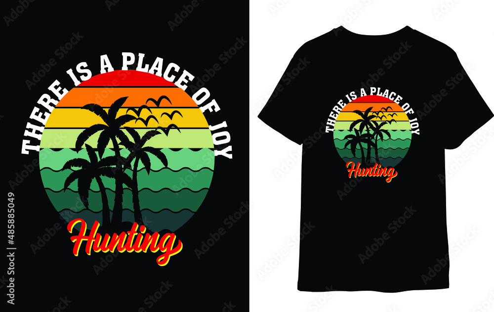  place, hunting, vector, t-shirt design with flowers