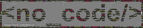 No-code is written on code background, vector
