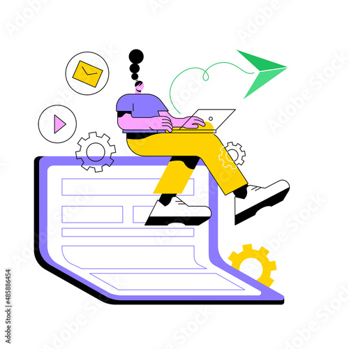 Bendable device technology abstract concept vector illustration. Bendable device technology, smartphone flexible display, next-generation electronics, foldable mobile phone abstract metaphor.