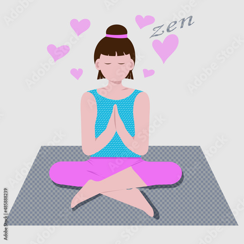Young woman practicing yoga in lotus pose