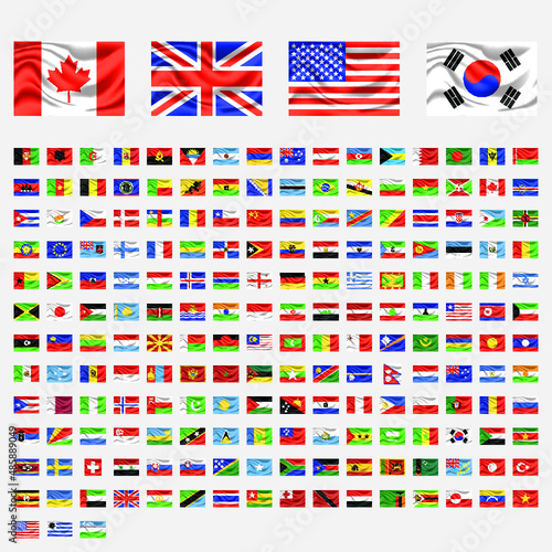 Flags of the world - Vector waving flags