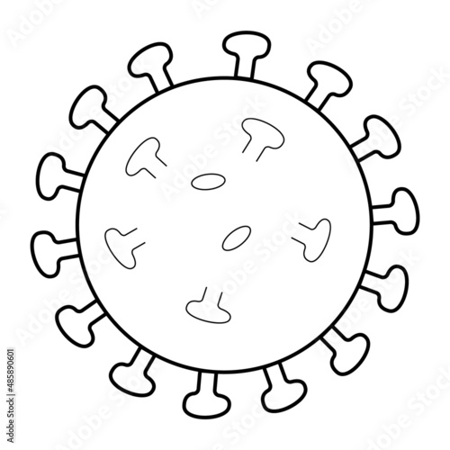 Hand drawn image of the coronavirus. Non-cellular infectious agent.