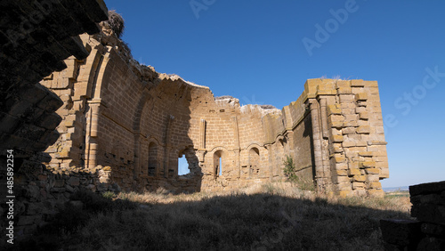 monasterio medieval en ruinas torres del bayo photo