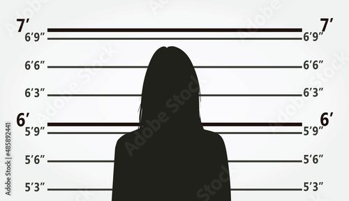 Thief silhouette mugshot. vector illustration