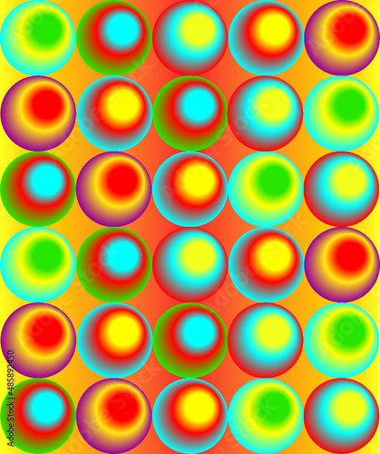 Mosaico para empapelar de círculos coloridos vintage sobre fondo dorado