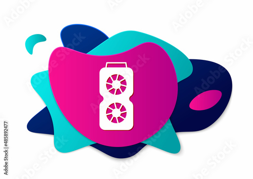 Color Video graphic card icon isolated on white background. Abstract banner with liquid shapes. Vector