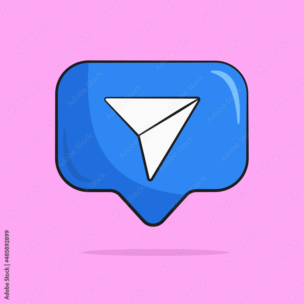 Share notification icon with shadow and background. Vector. Cartoon Share notification icon with shadow and background. Vector. Cartoon