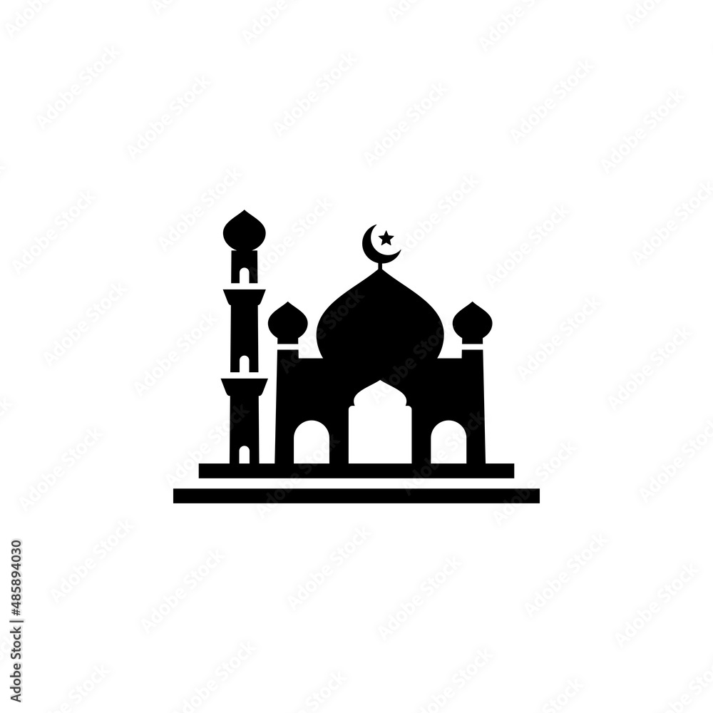 Mosque simple flat icon vector illustration Mosque simple flat icon vector illustration