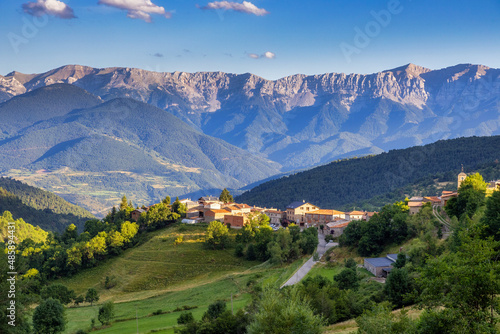Summer landscape in La Cerdanya  Pyrenees mountain   Catalonia  Spain.
