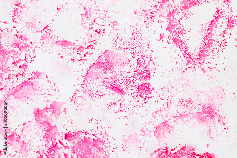 Abstract hand drawn pink floral pattern, watercolor vivid background
