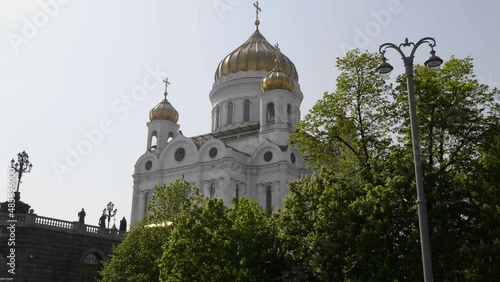 Orthodox Church of Christ the Savior In spring day  in Moscow, Russi