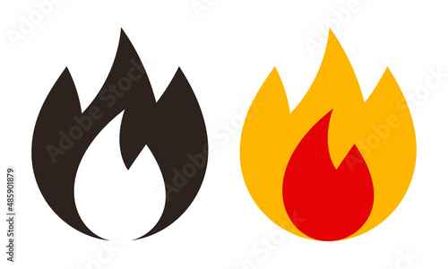 Flame fire icon set