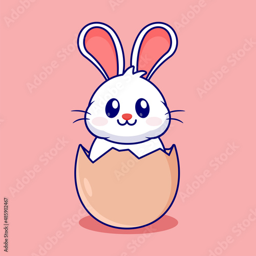 easter bunny and egg cute easter illustration