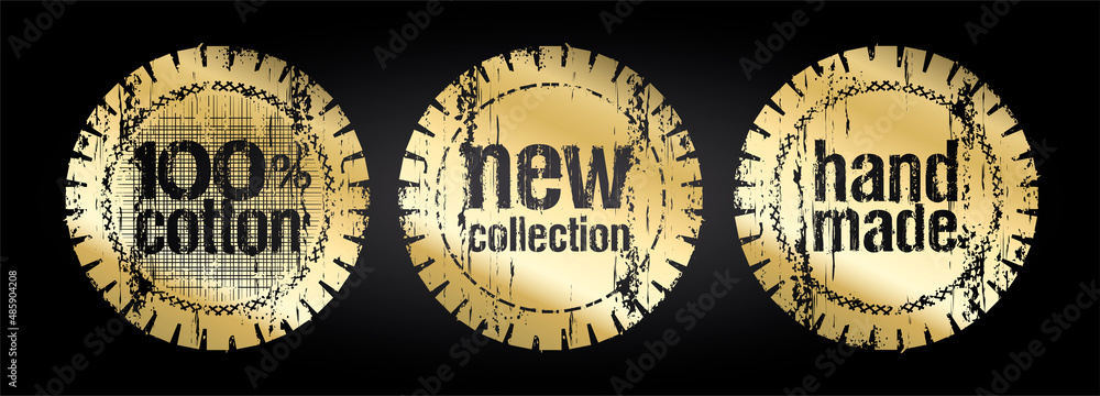 100 percents cotton, new collection and hand made golden stamp imprints