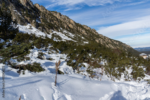 Winter landscape of Rila Mountain near Malyovitsa peak, Bulgaria