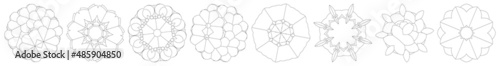 Sacred geometry lotus, floral, flower motif, icon. Geometric circular, circle symbol, illustration