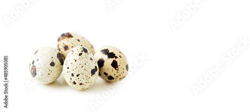 Quail eggs isolated on white background     