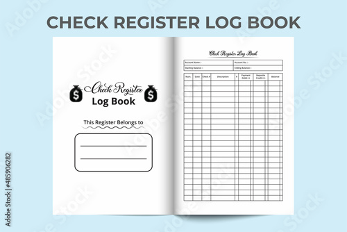 Check register KDP interior journal. Balance checkbook and transaction tracker. KDP interior journal. Check register log book and balance checker. Bank deposit and transaction tracker notebook.