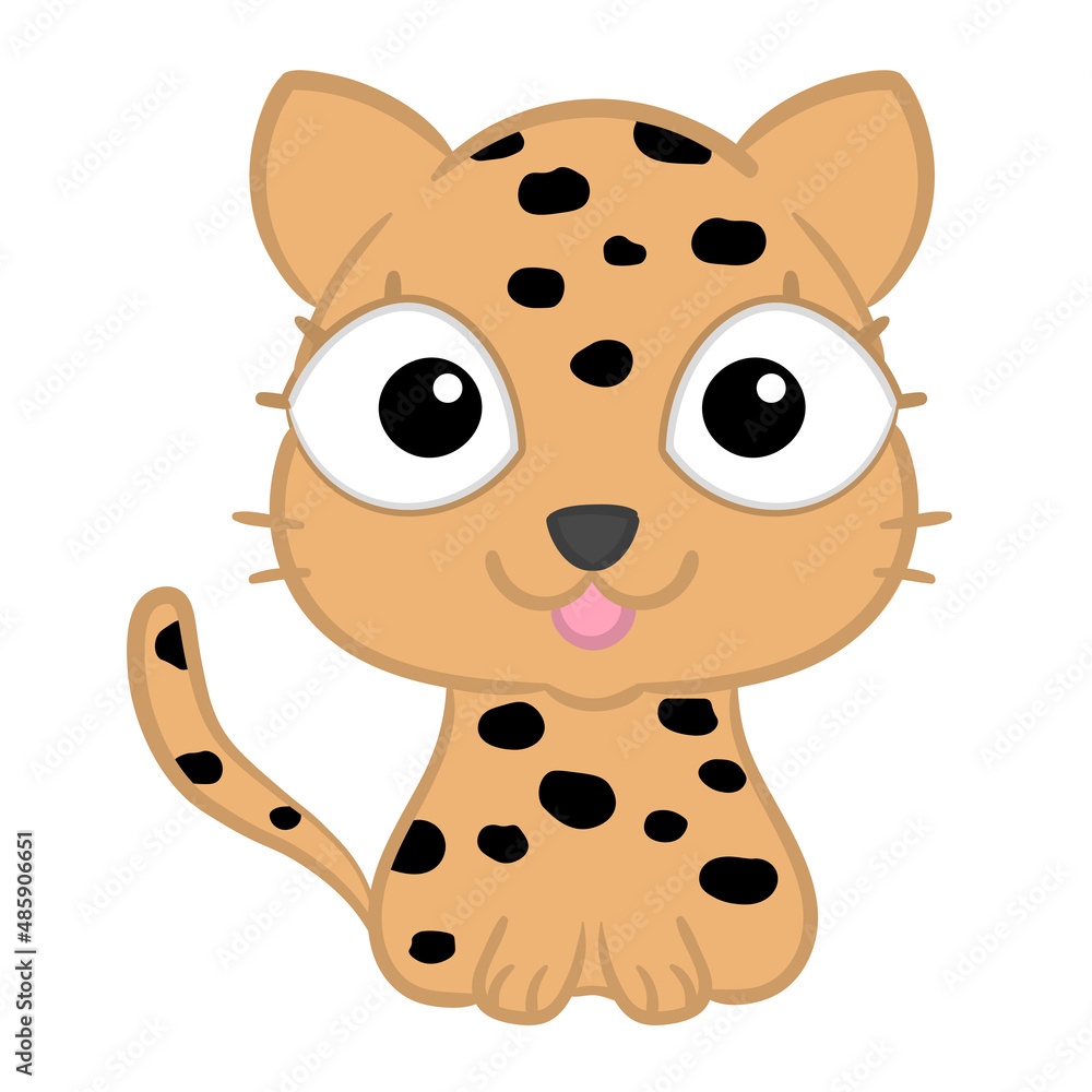cute leopard. Funny cat cartoon. Cartoon Animal vector illustration cute leopard. Funny cat cartoon. Cartoon Animal vector illustration