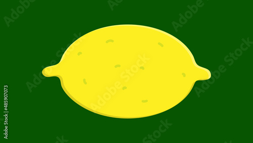 bright, yellow, appetizing lemon on a green background, vector illustration. fruit on the background, illustration for a cafe. lemon drawing, vitamin food, vegan food, raw food diet