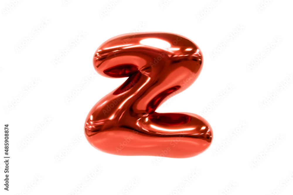 Balloon font metellic red letter Z made of realistic helium balloon, Premium 3d illustration. Balloon font metellic red letter Z made of realistic helium balloon, Premium 3d illustration.
