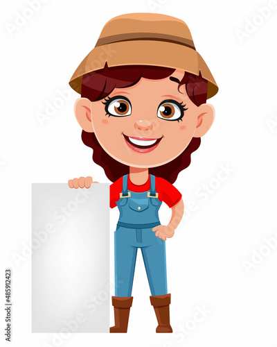 Farmer woman cartoon character