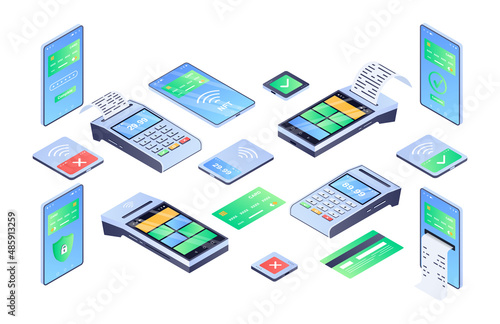 Contactless payments abstract set