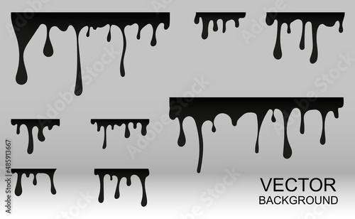 Vector illustration of a paint drip. Gouache flowing spherhu.
