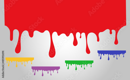 Photos Vector illustration of a paint drip. Gouache flowing spherhu.
