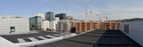 Panorama über Baustellen im Finanzviertel des Stadtzentrums von Oslo, Norwegen