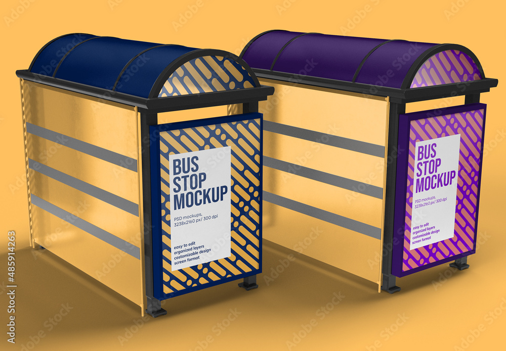 Bus Stop Mockup Design Stock Template | Adobe Stock