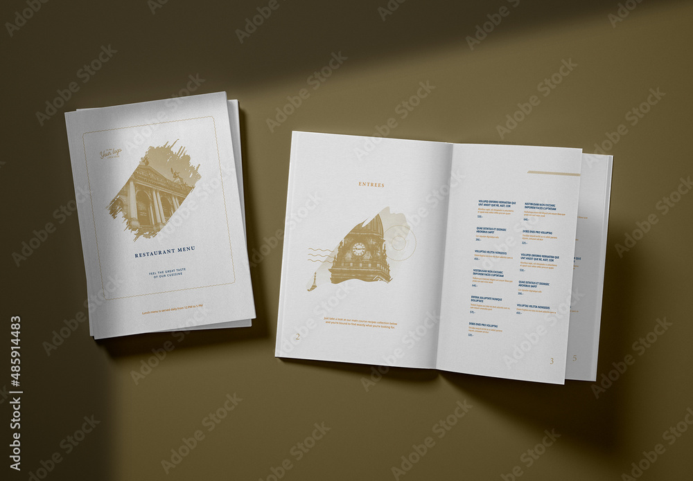 Light Restaurant Menu Layout Stock Template | Adobe Stock