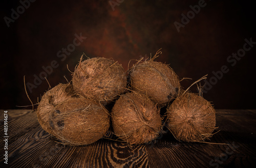 Coconut pieces isolated on ...