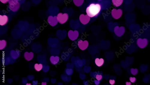 Motion Bokeh Pink Hearts Love Overlay UltraHD Background.