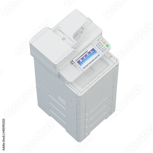 Multi-function printer scanner. Isolated Office professional technology. 3D illustration.