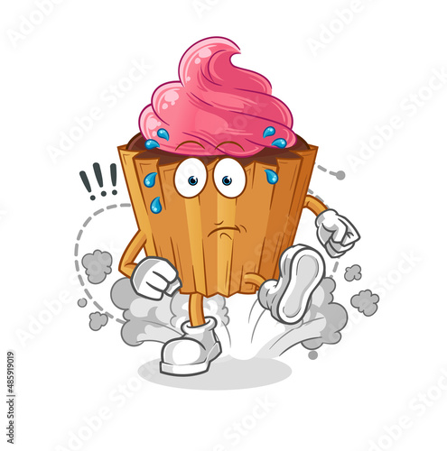 cupcake running illustration. character vector
