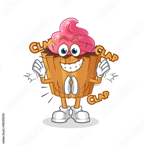 cupcake applause illustration. character vector