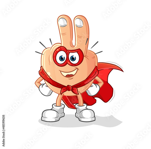 peace finger head cartoon heroes vector. cartoon character