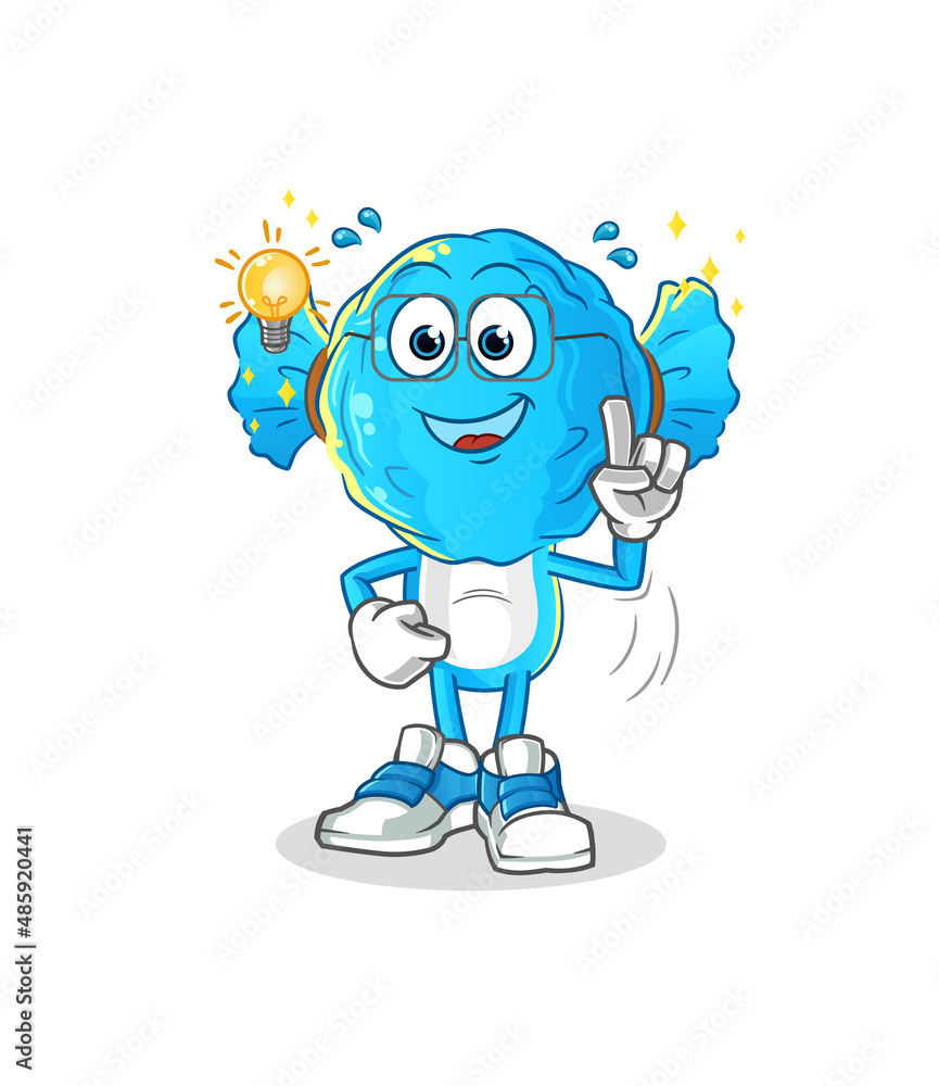 Fototapeta premium candy head cartoon got an idea. mascot vector