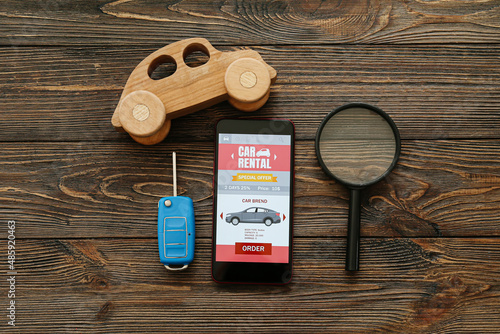 Mobile phone with open car ...