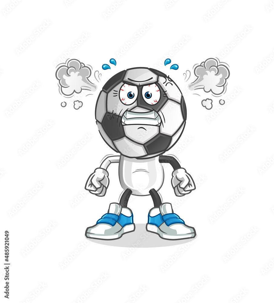 football head cartoon very angry mascot. cartoon vector